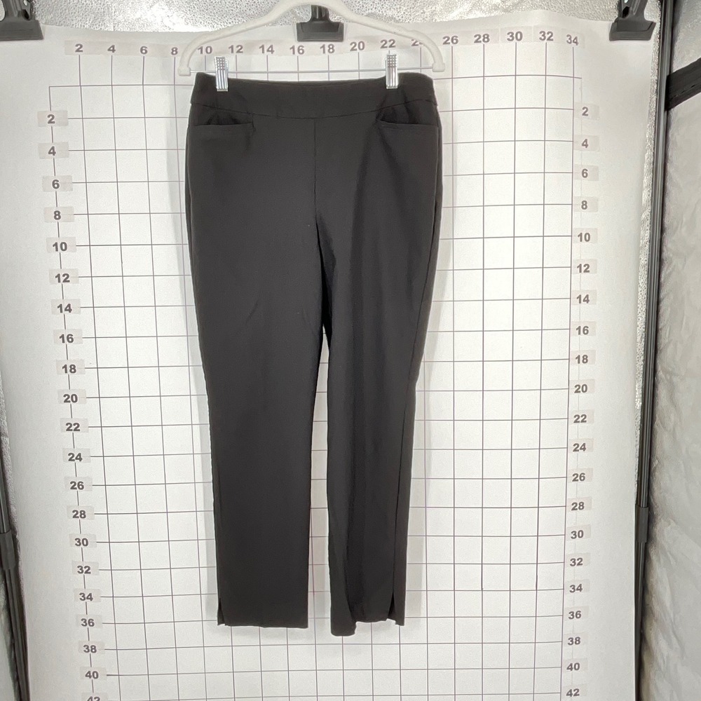 Chicos Black Straight Leg Pull On Career Pants Womens Sz 0.5R Us 6 Casual Office - Picture 7 of 9